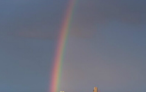 北京連續(xù)降雨出現彩虹